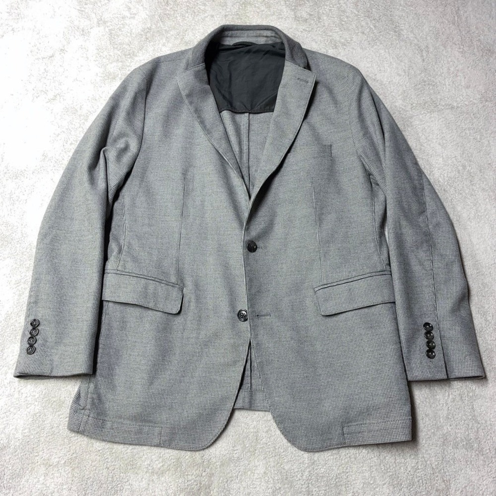 Hugo Boss Unlined Blazer Sport Coat Cotton Textured Gray Regular Fit Mens 42R